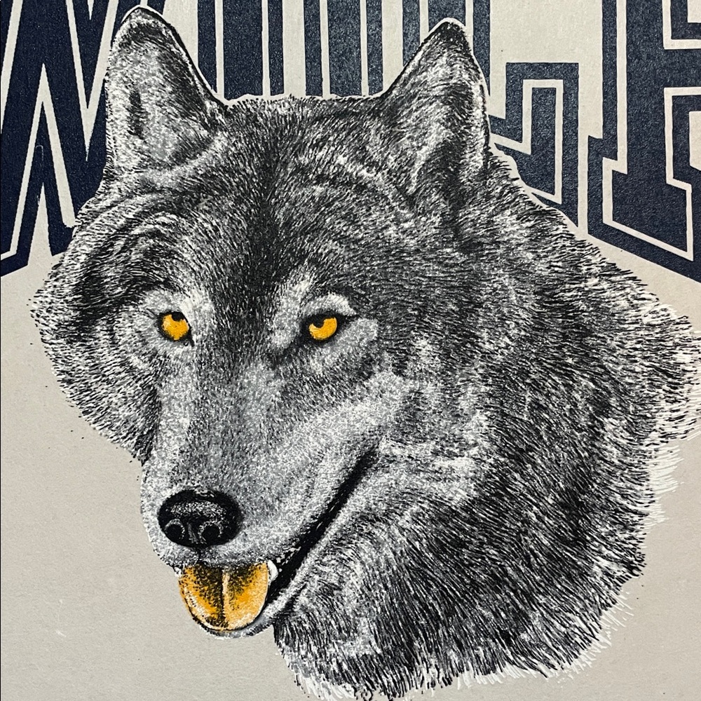 Vintage Canadian Wildlife Wolf Art Print Heavy Textured Felt Paper 14x18
